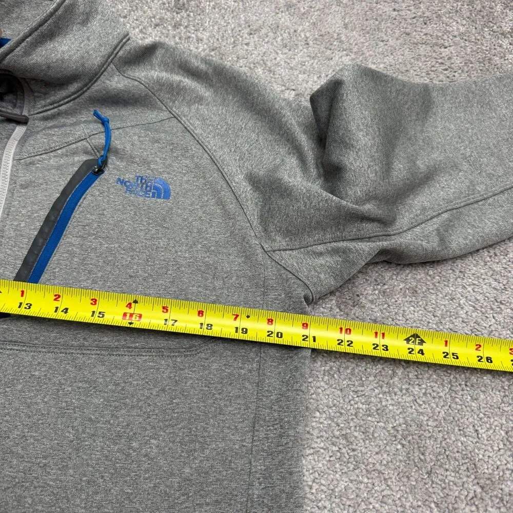 The North Face Quarter Zip Fleece Pullover Jacket Mens Medium Gray Blue Outdoor